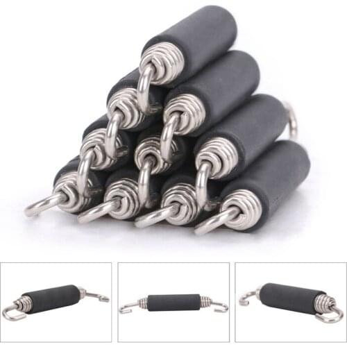 2 X 85-145mm Stainless Steel Spring Motorycle Exhaust Fixing Hook Elasticity 145mm with Black Rubber Cover