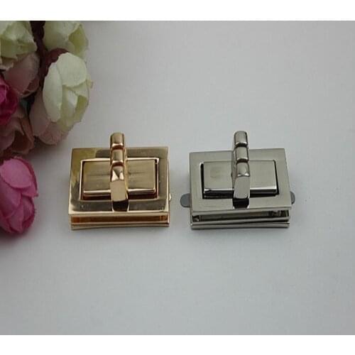 4 color (6 PCS/lot) high-end electroplating leather twist lock diy metal handbags decorative buckle accessories