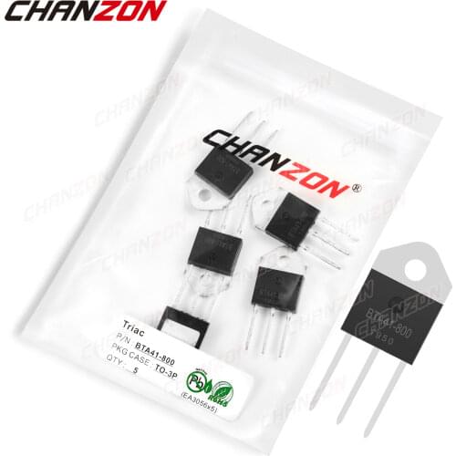 5Pcs BTA41-800 TO-3P BTA41 Triac SCR Transistor Bipolar Junction BJT Triode Tube Fets Thyristor DIP 41A 800V Integrated Circuits