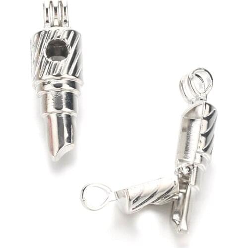 5pcs Lipstick Pearl Cage Locket Pendant Jewelry DIY Bead Cage Aromatherapy Essential Oil Diffuser Box For Oyster Pearl