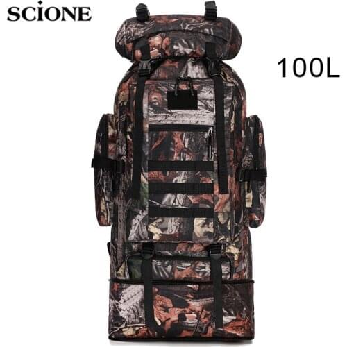 70L 100L Military Tactical Backpack Army Bag Hiking Outdoor Men Rucksack Camping Climbing Trekking Bags Mountain Sports XA861WA