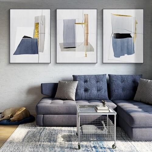 Abstract Grey Purple Canvas Painting White Poster Print Minimalist Nordic Style Wall Art Pictures For Living Room Bedroom Decor