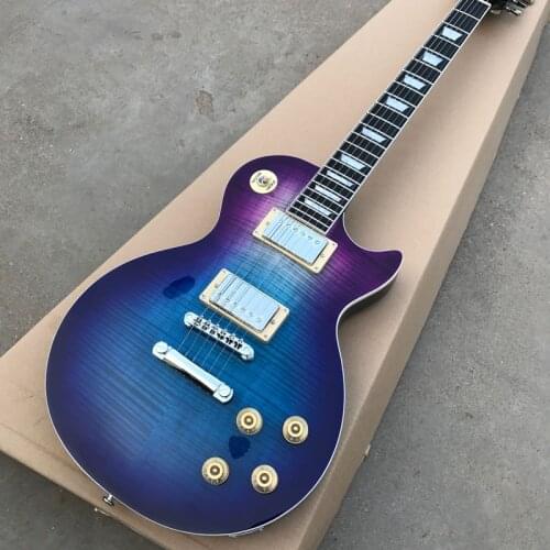 Free delivery, various colors, tiger maple top electric guitar, silver hardware guitar