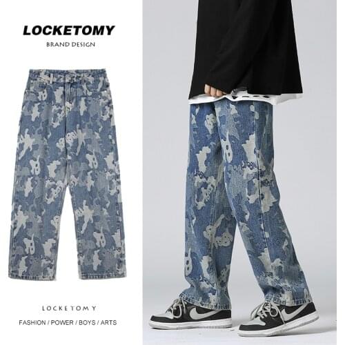 BLEASENDY Mens Camouflage Jeans