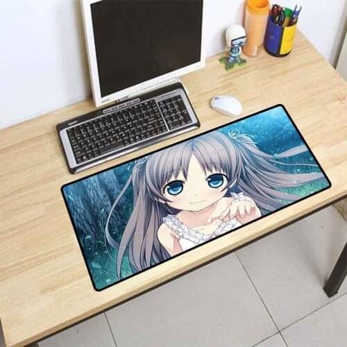 XGZ Cute Girl Comic Big Mouse Pad Game Anime Mouse Pad Non-slip Black Seam Office Computer Carpet Table Mat