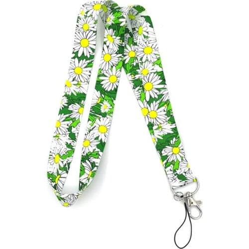 Regooly RE159 Daisy sunflowers Neck keychain necklace Anime Cartoon Neck Strap Lanyard ID badge holder Keychain Lanyard present