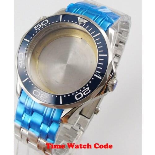 41mm Watch Case Watch Band Fit For ETA2836 MIYOTA8215 821A NH35A NH36A movement ceramic bezel insert bracelet Sapphire Glass