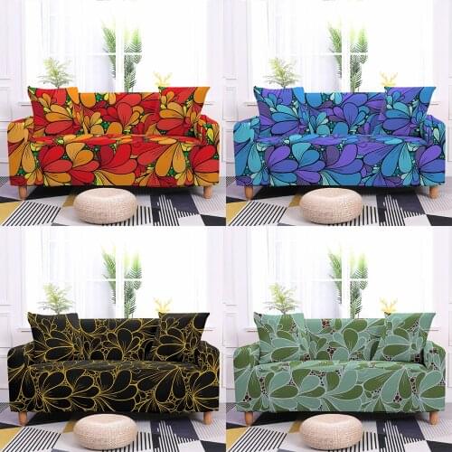 Flowers Stretch Slipcovers Sofa Cover Sofa Covers For Living Room Couch Cover Anti-slip Furniture Protector 1/2/3/4 Seater
