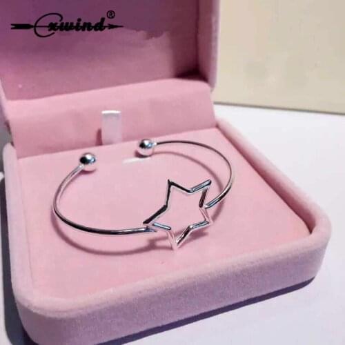 Cxwind Trendy Hollow Star Bracelets & Bangles Double Ball Charm Bracelet Bangle Cuff Gift Kids/Child Birthday