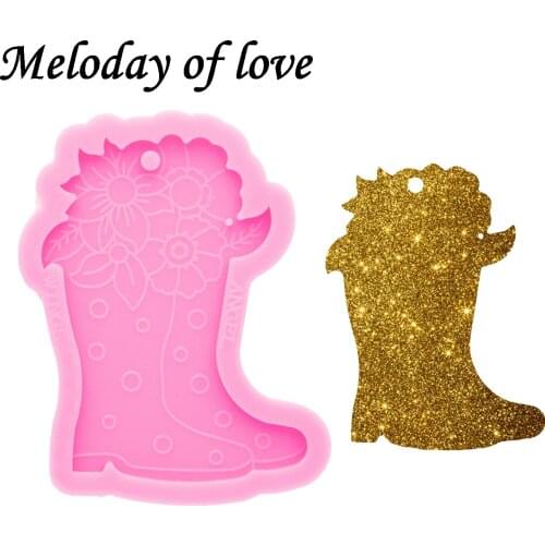 Glossy Shoes boots Resin Molds Silicone Epoxy Mould DIY Handmade Making Fits Necklace Jewelry Tools DY0568
