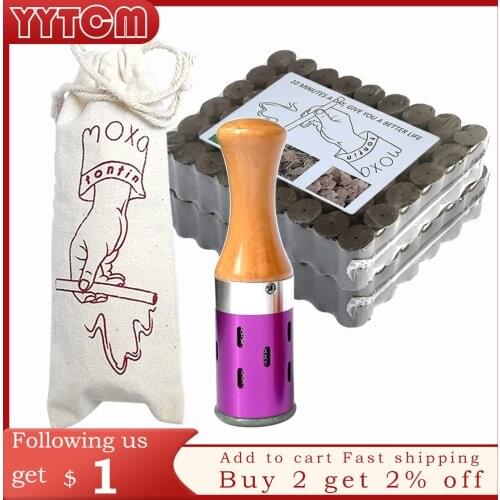 Hot Suit New Type Swiveling Moxa Stick Smokeless Mugwort Roll gift Meridian Chart