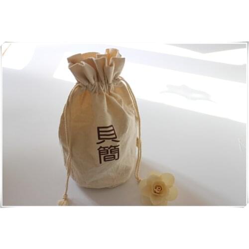 Customized silk screen printing Logo cotton gift Bags round bottom Gift bags Jewelry gift pouch Free Shipping