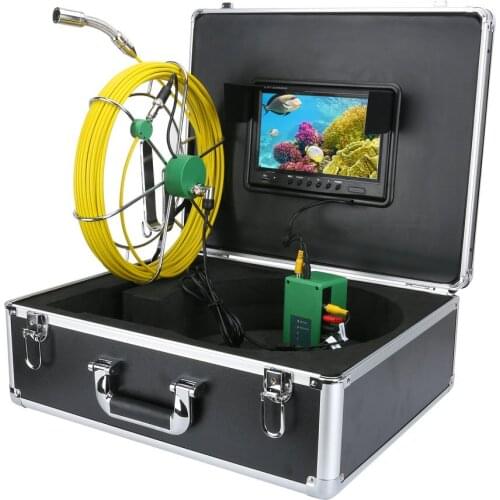 20M IP68 Waterproof Drain Pipe Sewer Inspection Camera System 9"LCD DVR 1000TVL Camera with 6W LED Lights 8GB TF Card