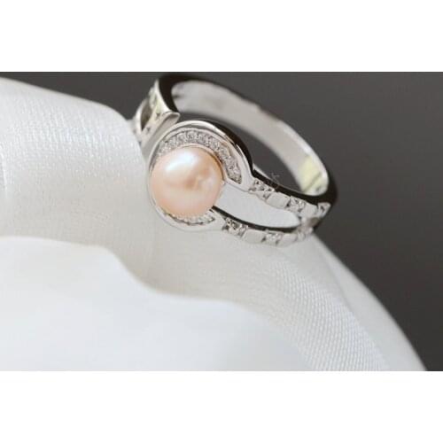 Authentic 925 Sterling Silver Ring Inlaid Natural Freshwater Pearl Opening Adjustable Rings Handmade Creative Retro Jewelry Gift