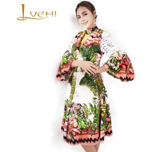 LVCHI Winter2017 Imported Swan Velvet Mink Womens Natural Fur Slim Coat Flare Sleeve Print Flower Three Quarter Loss Mink Coats