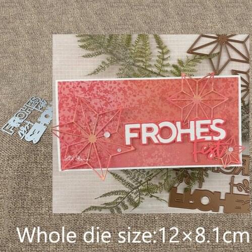 XLDesign Craft Metal Cutting Dies stencil mold German Happy Holiday letters scrapbook Album Paper Card Craft Embossing die cuts