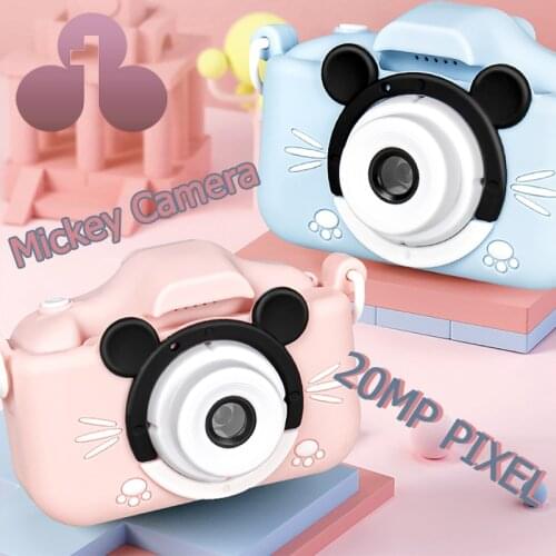 Mickey Mouse Mini Camera Kids Digital Camera 20MP Cute Mickey Minnie Camera for Boys Girls Mic Camera Selfie Childrens Camera