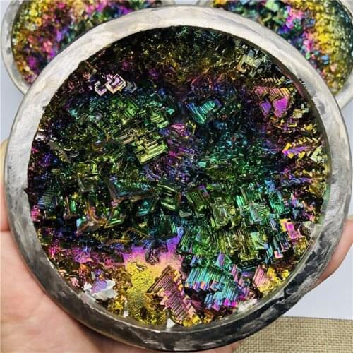 10-15cm Rainbow Color raw Natural Bismuth Crystal Mineral Rough Metal Ore Crystals for 7 Chakra Healing Decorative