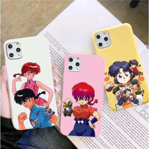 New cartoon Ranma 1 2 phone Case For iPhone 11 12 Pro XS MAX XR X 7 8 6Plus SE 2021 Candy Soft Silicone Phone Cover Bag