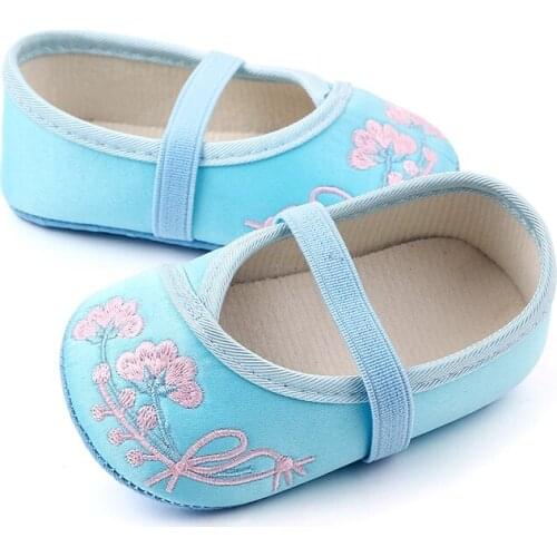 Baby Girls Shoes Sandals Embroidered Design Anti-Slip Toddler Shoes Baby Schoenen Soft Soled Casual Walking Shoe For Baby