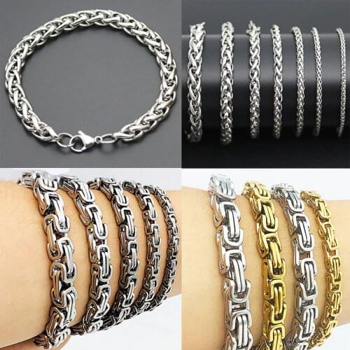 Titanium Steel Keel Necklace Bracelet Flower Orchid Chain Fashionable Mens Stainless Steel Necklace Bracelet