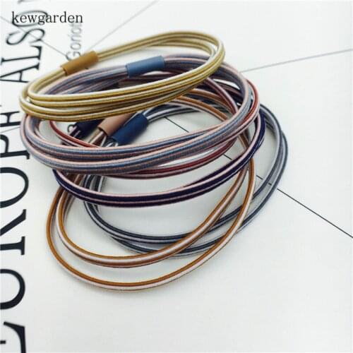 Kewgarden 1/8" 3mm Stripe High Elastic Flat Rubber Band DIY Hairband Satin Ribbon Handmade Tape Accessories 30 Meters