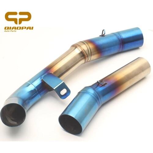 Refit Motorcycle Exhaust Middle Link Pipe Blue Plating Moto Escape Muffler Middle Pipes For Kawasaki Z1000 2007 2008 2009