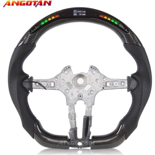 Steering Wheel Fit For BMW M3 M5 Series X1 X2 X3 X4 X5 X6 Perforated Leather LED Car Steering Wheel