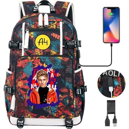 А4 мерч рюкзак Fashion Childrens School Backpacks Girl Boy Merch A4 Lamba Book Bags USB Charging Men Women Travel Bag