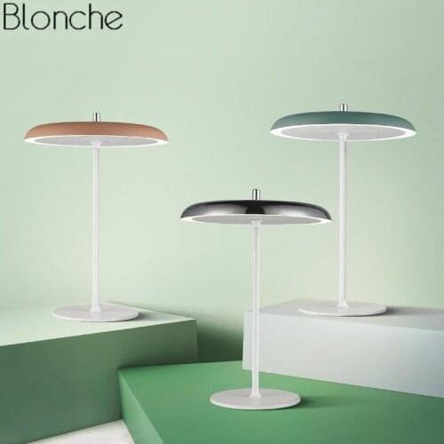 Nordic UFO Led Table Lamp Modern Colorful Desk Standing Light for Living Room Bedroom Bedside Study Reading Fixtures Home Decor