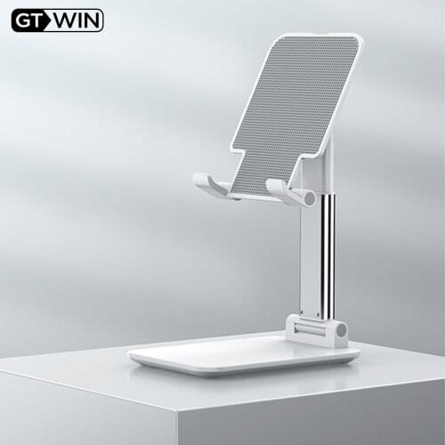 GTWIN Folding Mobile Phone Tablet Holder For iPhone 12 11 iPad mini Samsung S8 Huawei Mate 30 Xiaomi Adjustable Desktop Stand