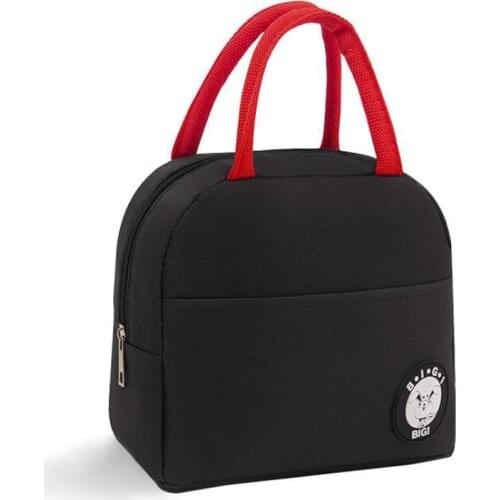 2021 oxford bags Lunch bag female aluminum foil thickened student lunch carry bag round lunch box insulation bag solid color