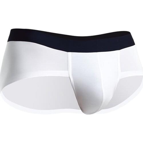 BOBTXS Men 's Underpants Antibacterial Triangle Modal Pants Solid Color Breathable Sexy Mid Low Waist Mens Underwear Man Modal