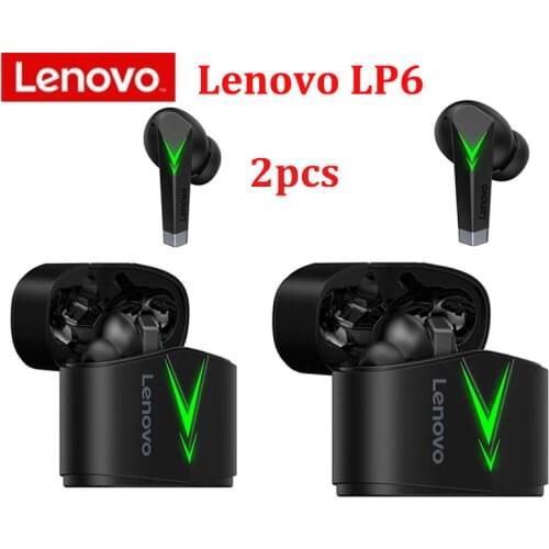 Original Lenovo LP6 TWS Gaming Earphones Wireless Bluetooth Headphones HIFI Low Latency Noise Reduction In-Ear Earbuds with Mic
