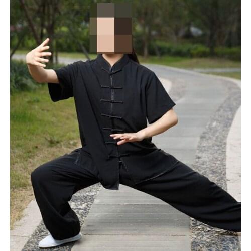 UNISEX SUMMER Tai Chi suits Martial arts kung fu Short-sleeve uniforms wu shu practice clothes clothing sets