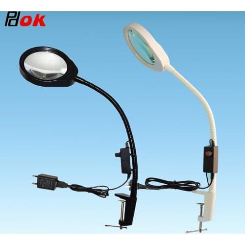 Caliper Magnifier Adjustable Brightness LED Light to Enlarge 5X 8X 10X the Electronic Maintenance Nail Lamp Tool- PD-032A