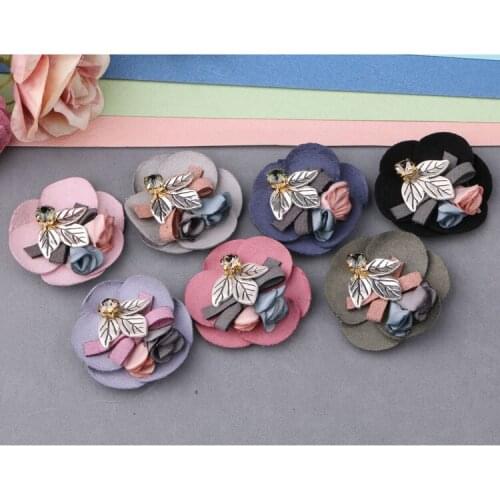 Spring Fold Webbing Multilayer Multicolor Flowers Duckbill Hair Clips Girl Fashion Headwear Hair Barrettes Accessories