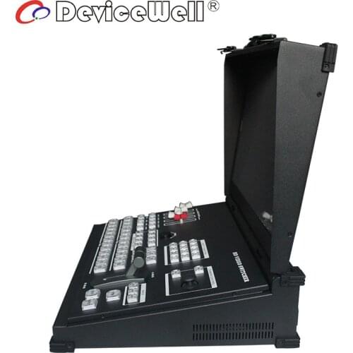 DeviceWell HDS9112 12 Channel Live HD SDI Broadcast TV Studio Equipment 17.3 Inch LCD Screen PIP Multiview Video Switcher