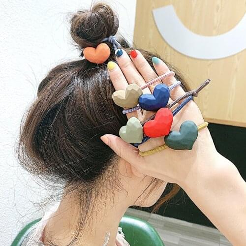 Korean Modad Head Bands Bracelet for Women Fashion Heart Shape Hair Ties Girl Hair Accessories