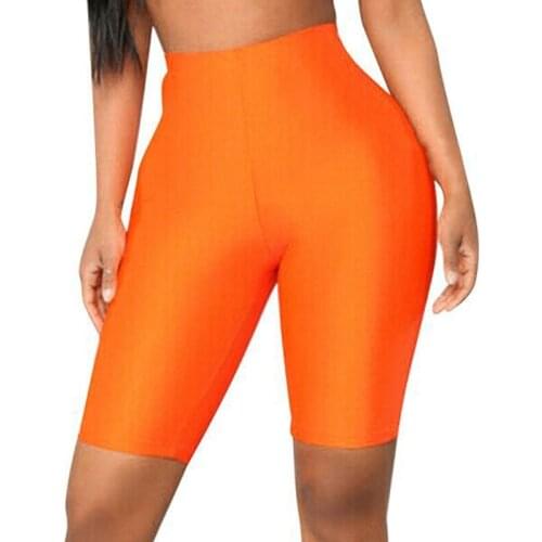 Women Sexy Leggings Summer Neon High Waist Jeggings Large Size Plus Knit Female Fitness Thin Short Pants
