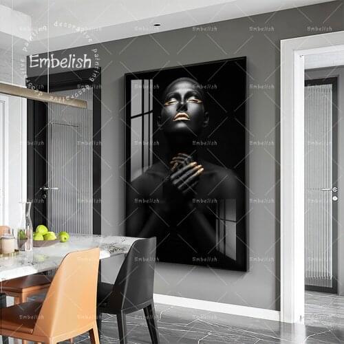 1 Pieces Sexy African Nude Woman With Black Skin Portrait Wall Art Pictures HD Print On Canvas Oil Painting Home Decor Posters