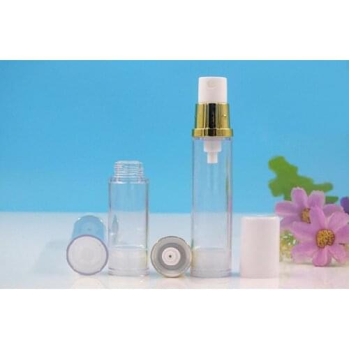10ML clear airless plastic bottle gold pump white lid lotion emulsion serum mist sprayer hyaluronic toner skin care packing