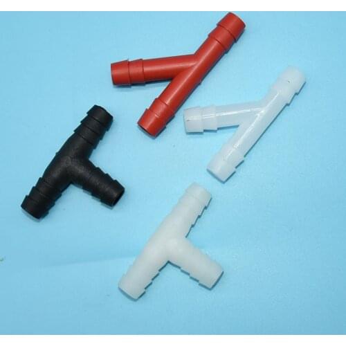 10mm Garden Hose Tee Barb Connector Y 3-Way Hose Water Splitter Animal Breeding Drinking Fountain Tee 10pcs
