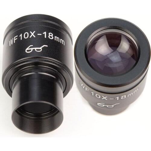 2 PCS High Eye Points Wide Field Eyepiece 10X FOV 18mm Biological Microscope Accessories 23.2mm