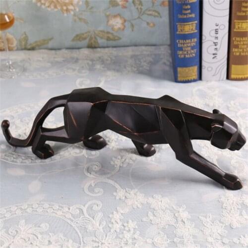 2020 Mnimalism Modern Retro Leopard Statues Geometry Animals Figurine Resin Art&craft Home Decoration TV Wine Cabinet Retail BOX