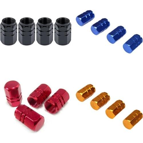 4Pcs Car Tire Valve Stems Cap Knurling Style Tire Valve Cap Aluminum Tire Wheel Stem Air Valve Cap