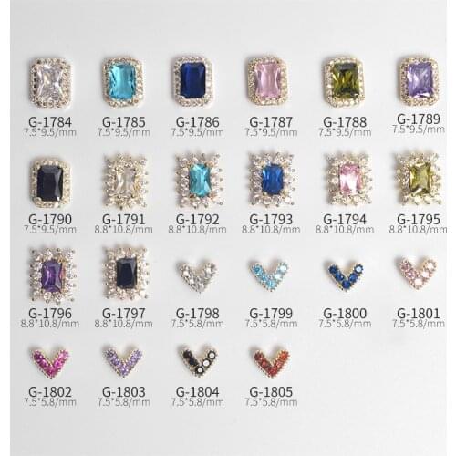 5PCS, Nail Art Elegant Shapes Gold Alloy With Zircon Jewelry Rhinestones For Nail Tips Decorations