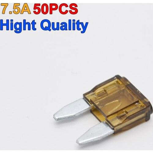50Pcs/lot High Quality Small Type 7.5A Auto Motor Boats Safty Car Fuse Blade