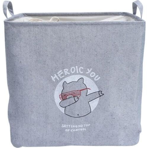 6PCS / LOT Creative Cartoon Square Storage Basket Dirty Clothes Large Laundry Hamper Bin