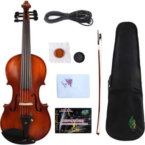 Yinfente 6string Electric Acoustic Violin 4/4 Spruce+Maple Free Case+Bow #EV1